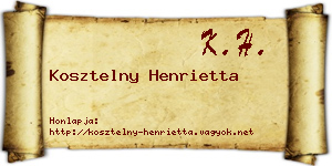 Kosztelny Henrietta névjegykártya